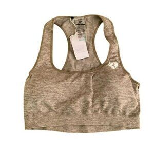 Women’s best move seamless sports bra brown and gray marble - XXL